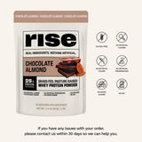 Rise cucharada con porción de 25 g destacando alto contenido proteico