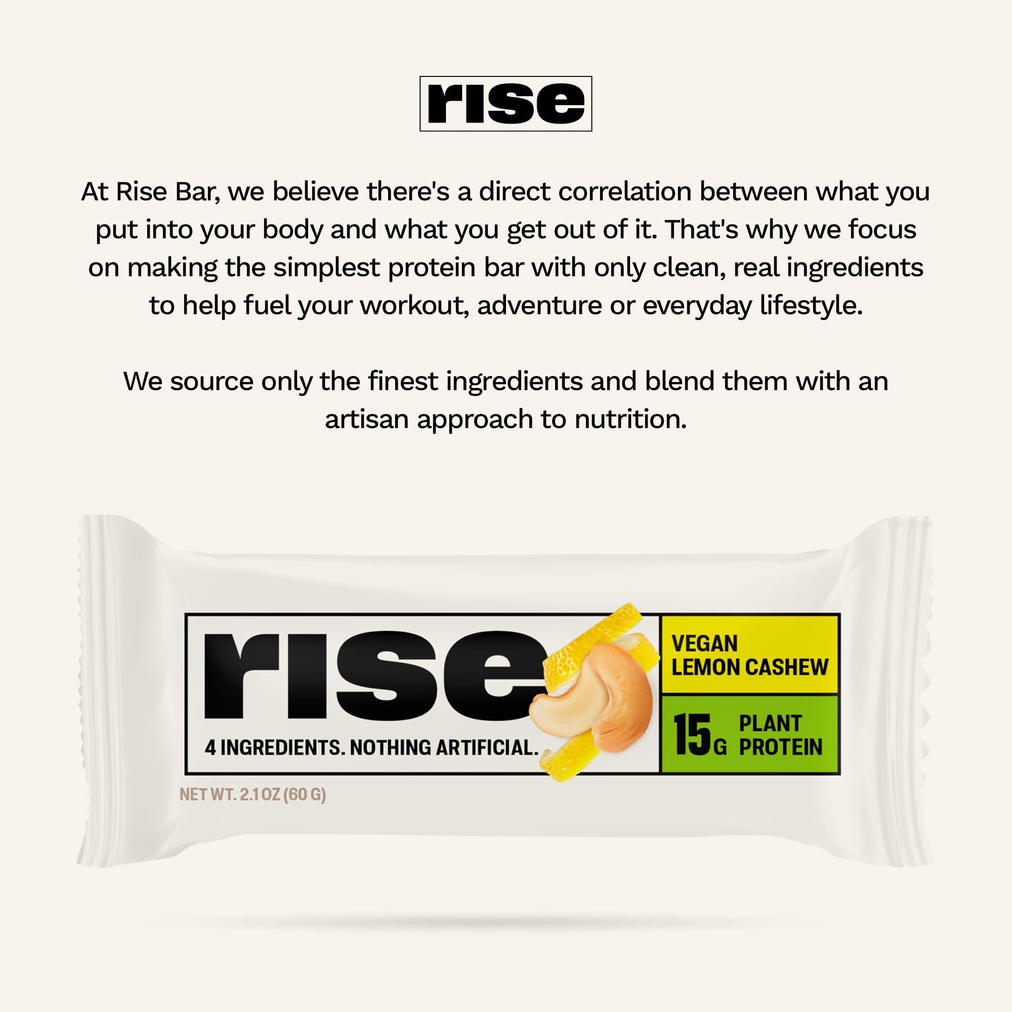 Rise empaque de pequeño lote señalando producción artesanal y cuidado