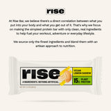 Rise empaque de pequeño lote señalando producción artesanal y cuidado