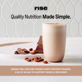 Rise ingredientes leche, cacao y almendra mostrando origen y sabor