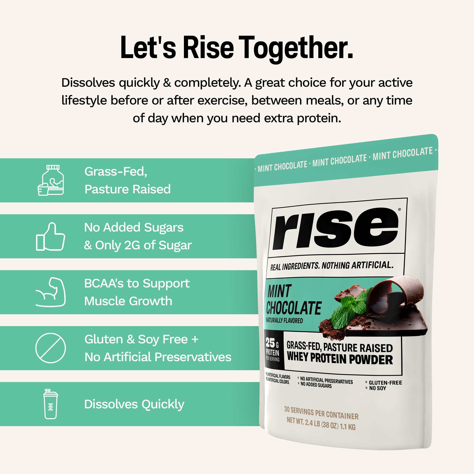 Rise panqueques proteicos hechos con la proteína Mint Chocolate, opción versátil