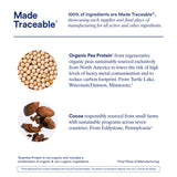 Ritual ingredientes guisante y cacao destacando origen sostenible