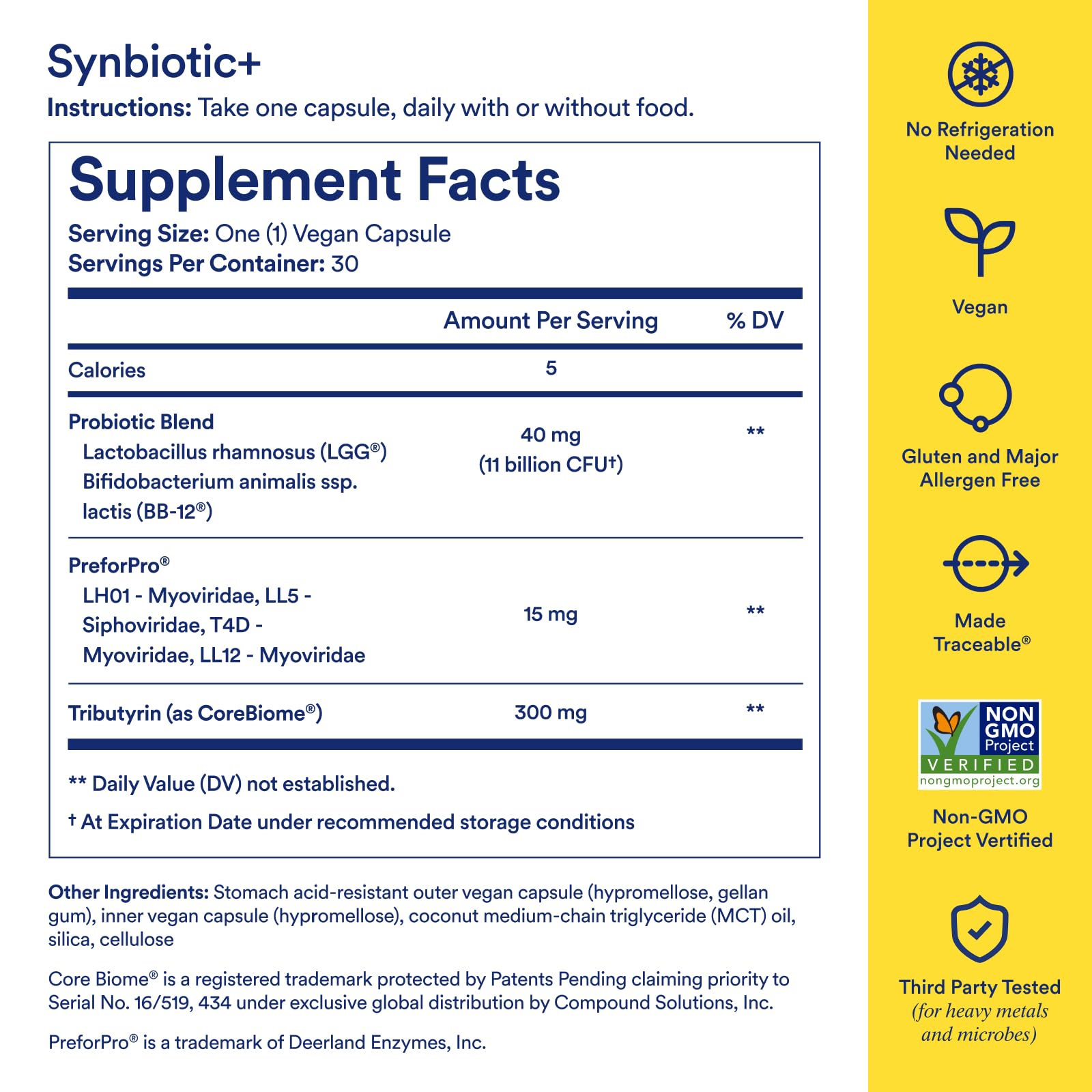Ritual Synbiotic+ etiqueta con ingredientes trazables y beneficios claros
