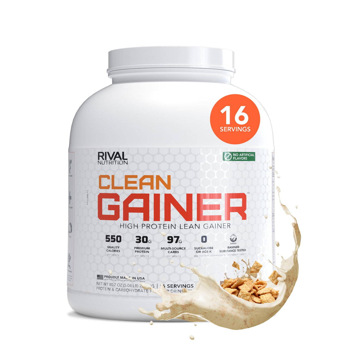 RIVAL NUTRITION envase frontal mostrando el producto y ventaja de calorías