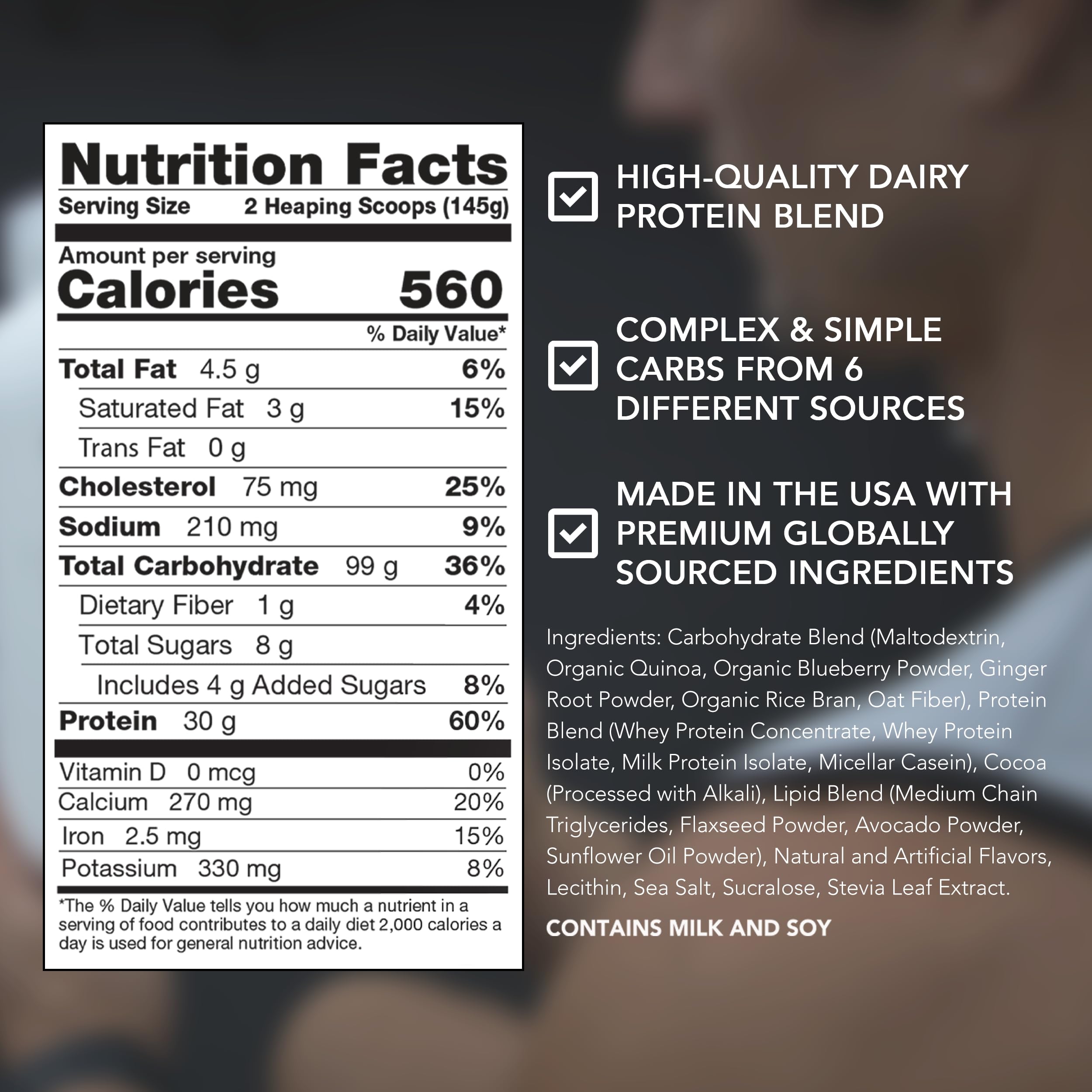 RIVAL NUTRITION textura del polvo en primer plano facil de mezclar y consistente
