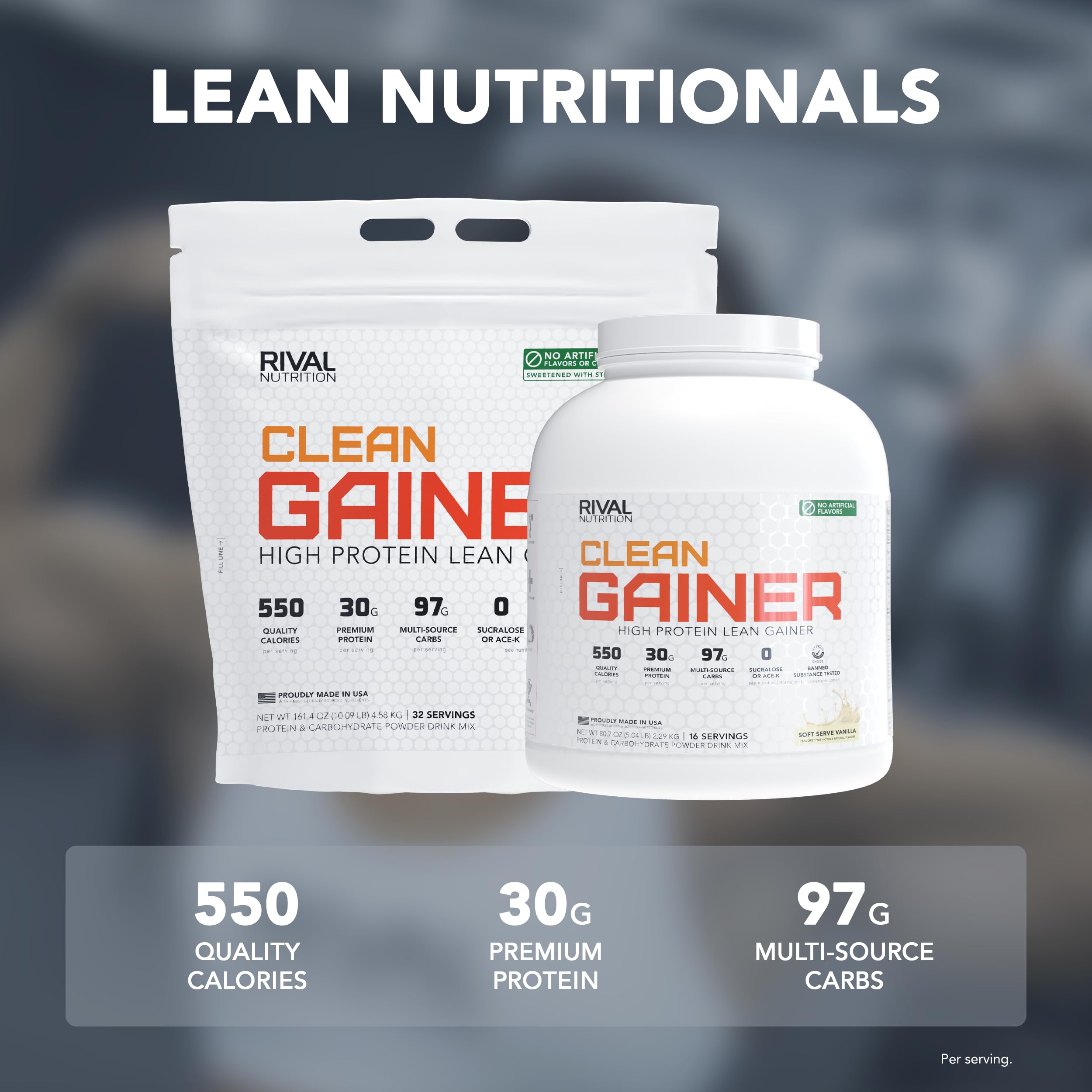 RIVAL NUTRITION vaso con gainer preparado listo para beber
