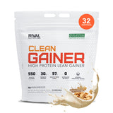 RIVAL NUTRITION envase frontal mostrando sabor Cinnamon Toast y beneficios limpios