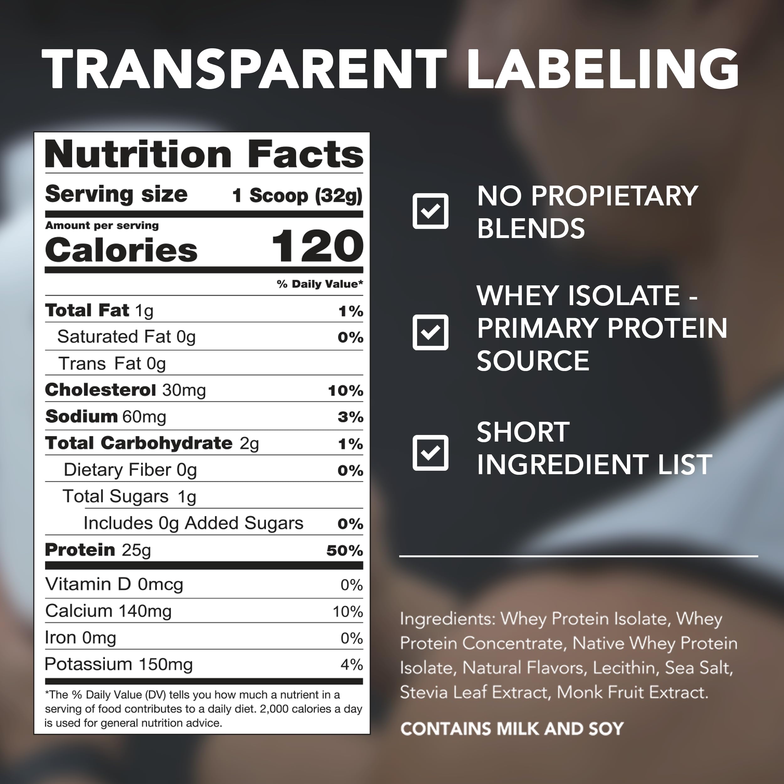 RIVAL NUTRITION etiqueta de ingredientes transparente listado claro