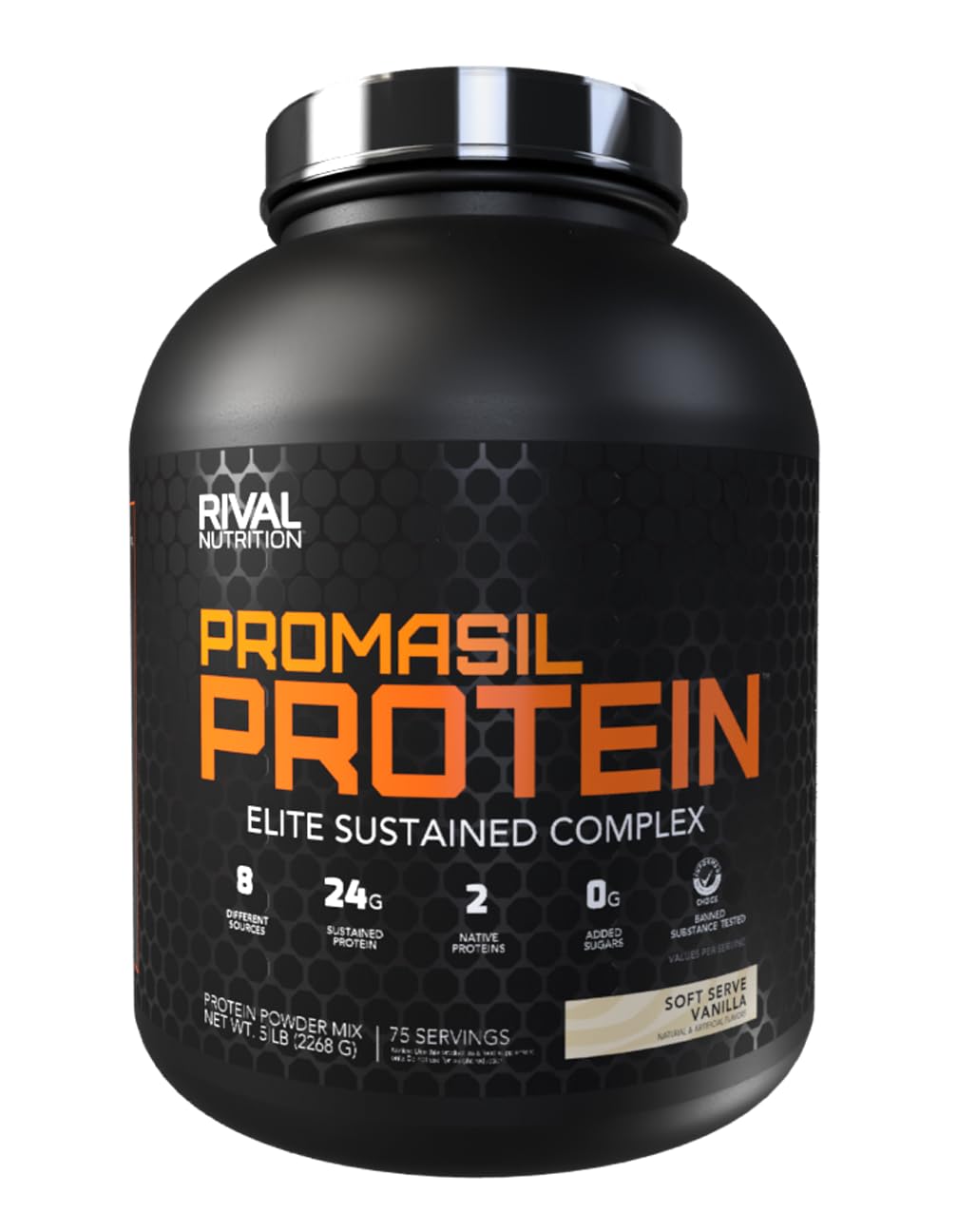 RIVAL NUTRITION bote Promasil frontal mostrando el envase y beneficios