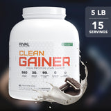 RIVAL NUTRITION comparación de tamaño del envase, porciones visibles para planificación