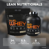 RIVAL NUTRITION polvo en primer plano, textura fina que facilita mezclar