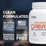 RIVAL NUTRITION primer plano de polvo micronizado para mejor mezcla
