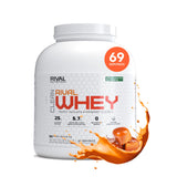 RIVAL NUTRITION envase frontal de Clean Rival Whey con diseño y peso visible, conveniencia de larga duración