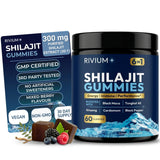 Rivium frasco frontal de gominolas mostrando etiqueta y beneficio energía