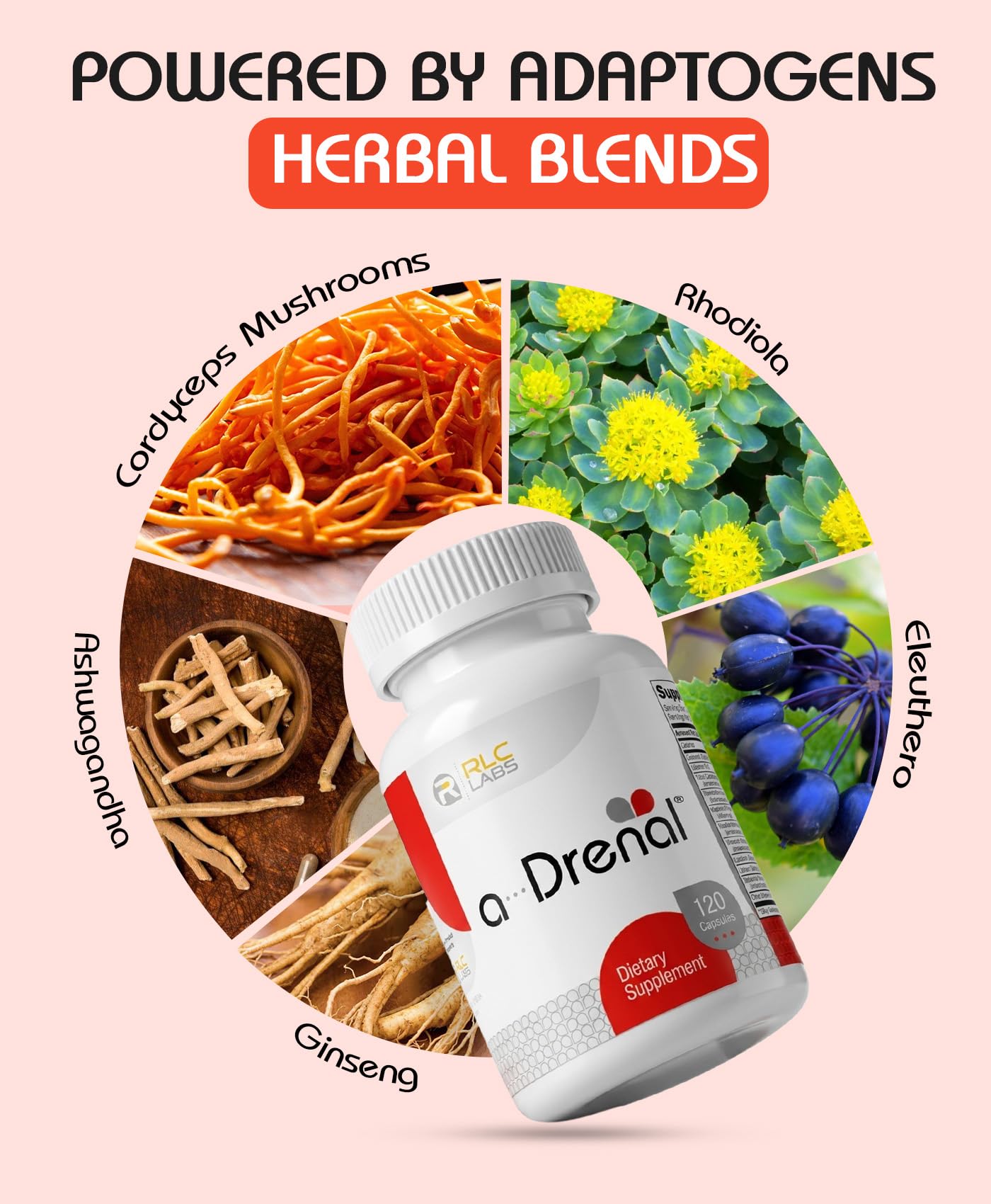 Frasco de RLC Labs a-Drenal en mano ilustra uso diario y conveniencia