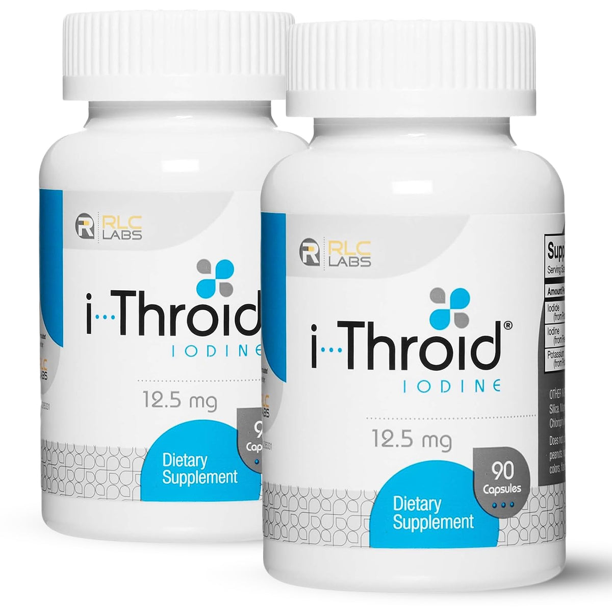 RLC Labs i-Throid vista frontal del envase mostrando etiquetas claras y beneficios