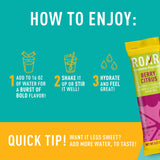 ROAR en botella junto a equipo de gimnasio, ideal para hidratación post entreno