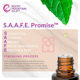 Rocky Mountain Oils frasco Purify junto a una regla para ver 15 ml