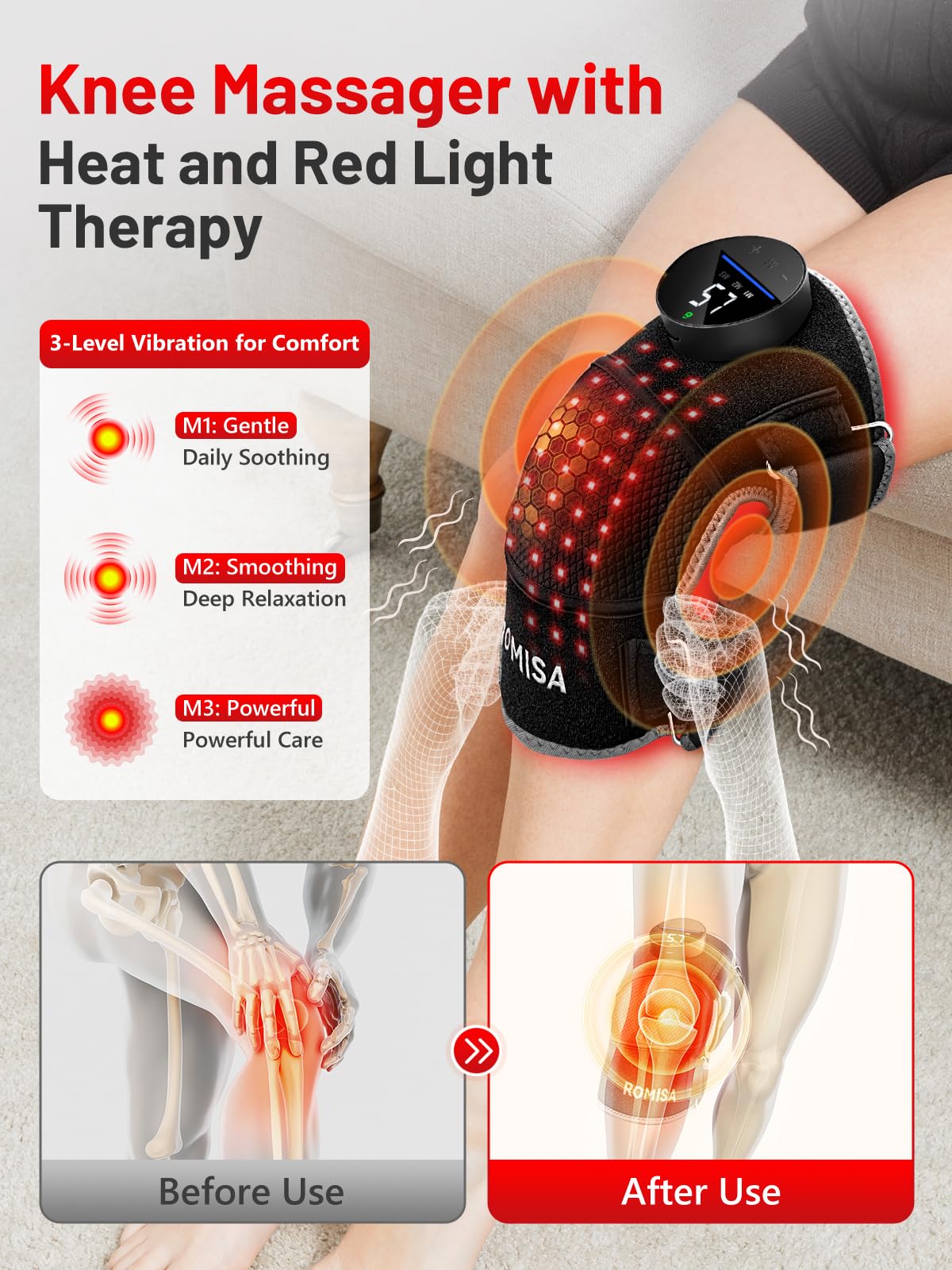 ROMISA detalle de LEDs y panel táctil con controles fáciles de usar