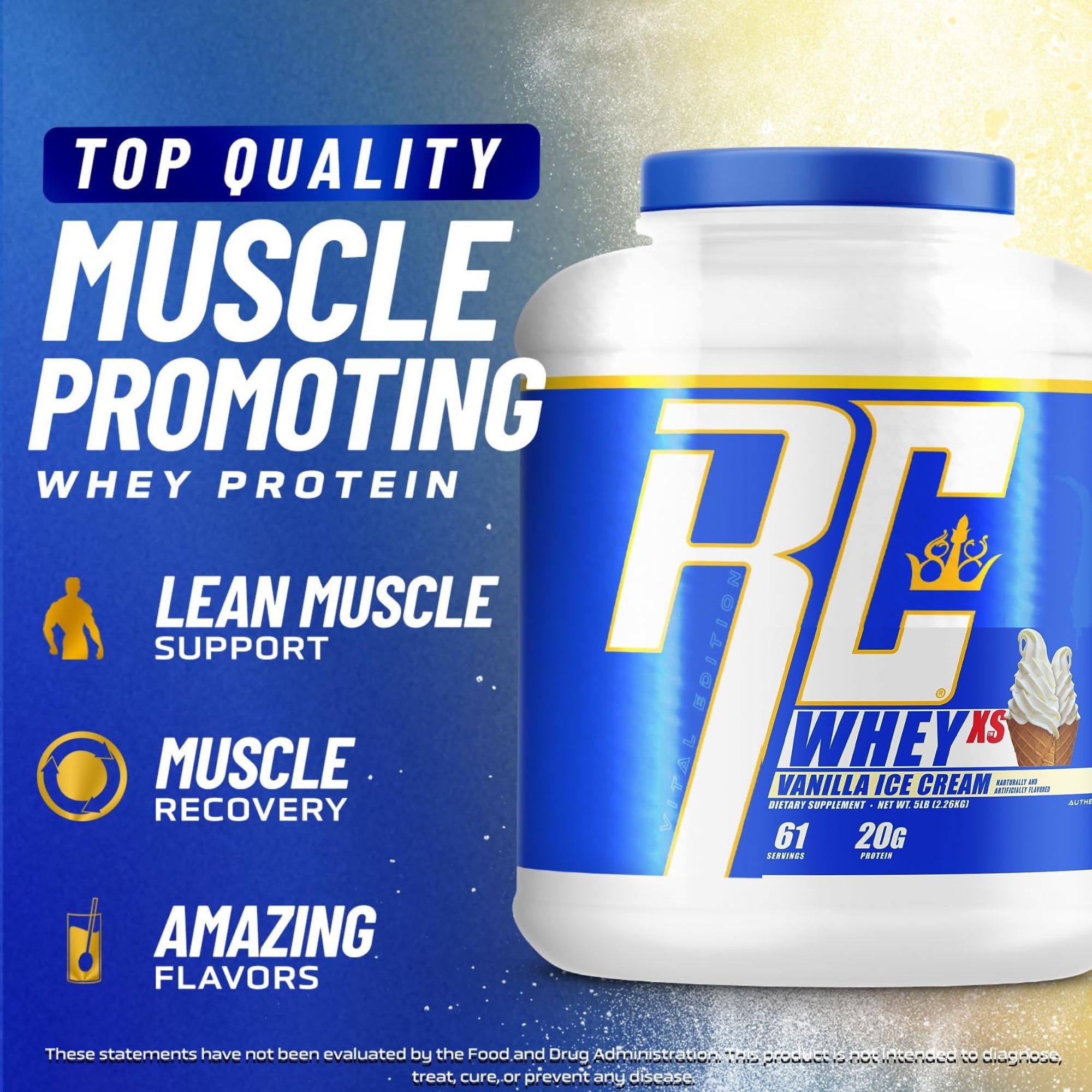 Ronnie Coleman batido en vaso listo para beber, sabor vainilla cremoso