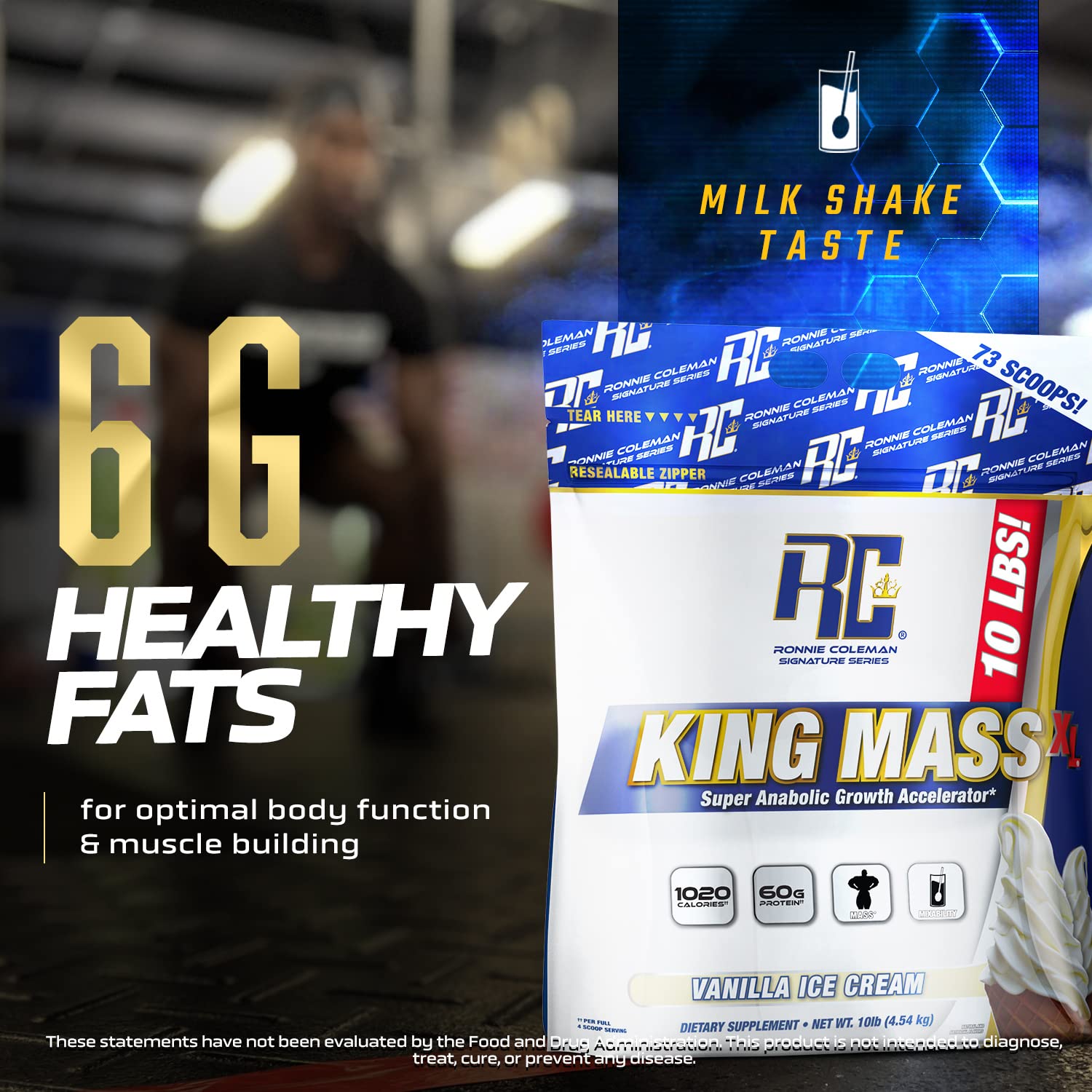 Ronnie Coleman etiqueta con tabla nutricional y lista de ingredientes visible y completa