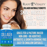 Root Vitality primer plano de cápsula que muestra textura y facilidad de ingestión