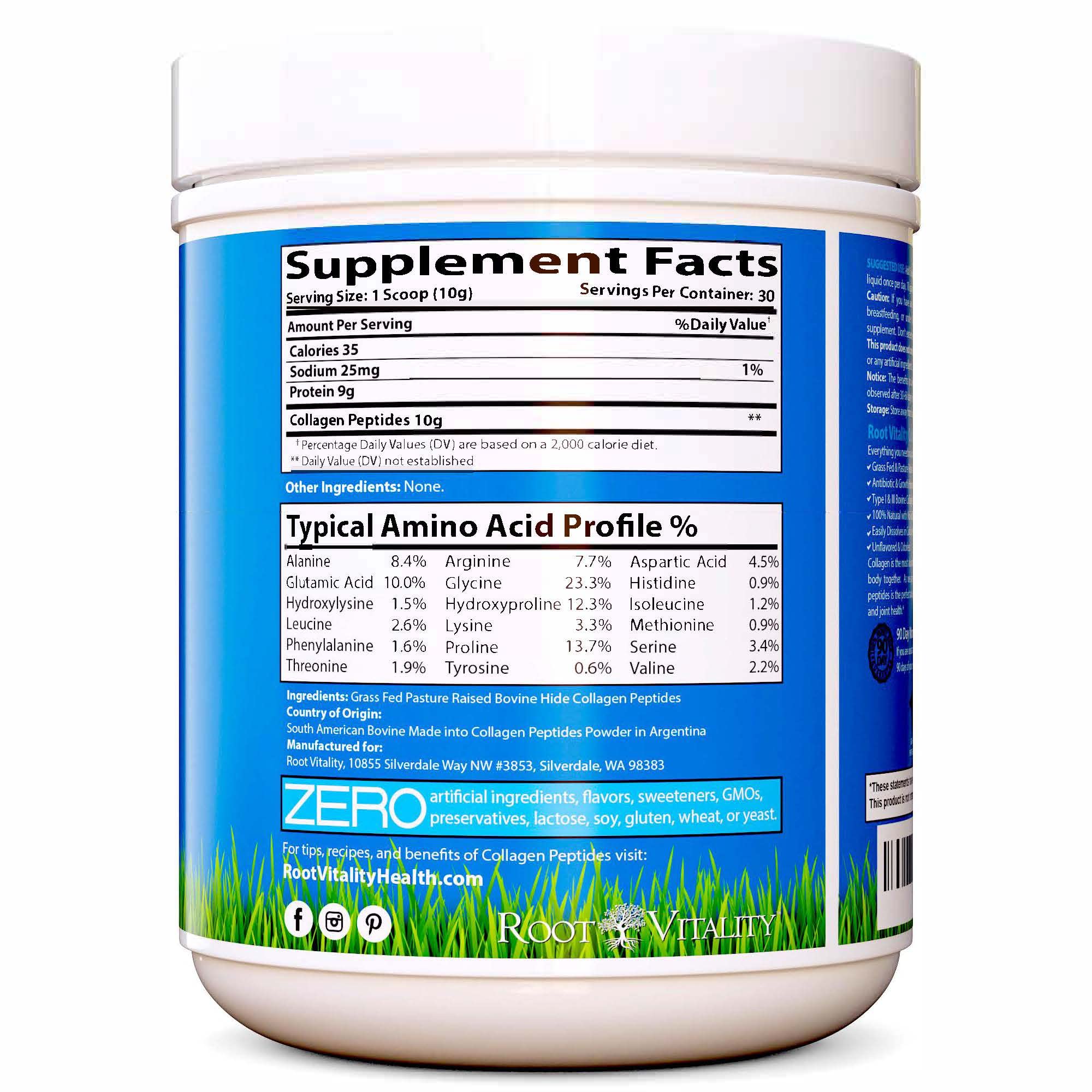 Root Vitality polvo mezclado en smoothie para textura cremosa y proteína