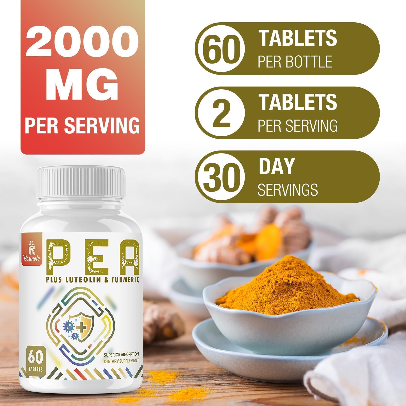 Rosmolo etiqueta con lista de ingredientes y dosis por tableta