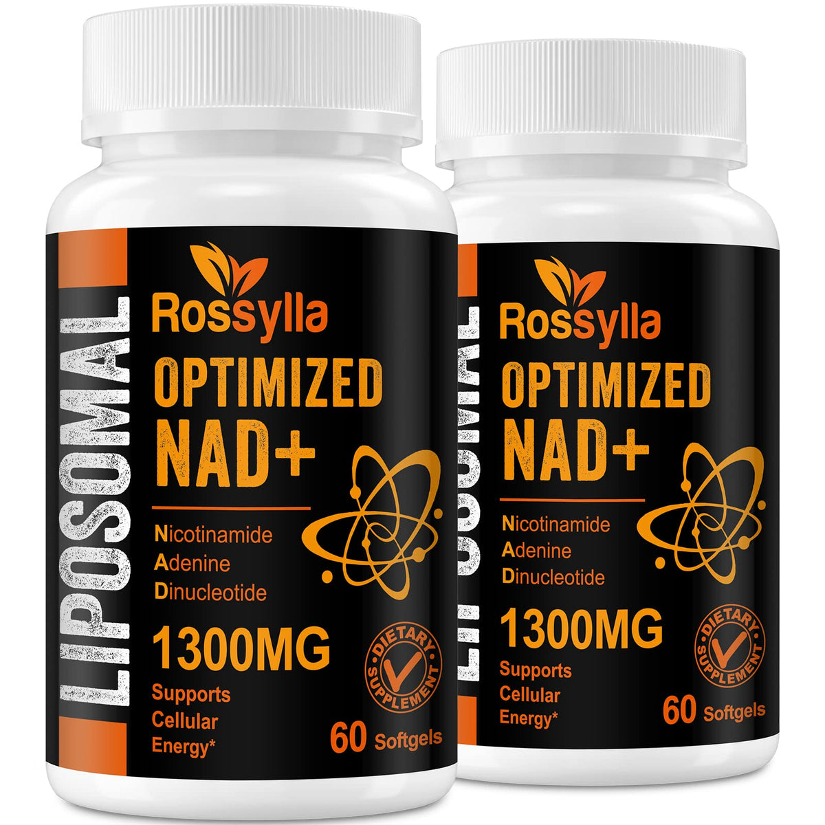 Rossylla frasco frontal mostrando 120 softgels y beneficios
