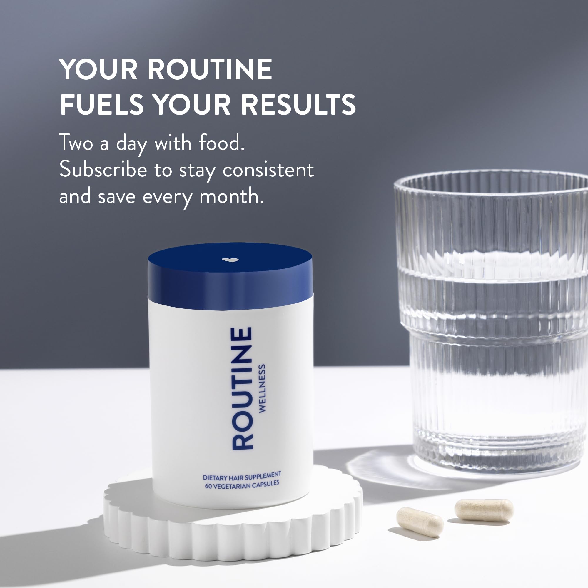 Routine Wellness macro de cápsula para apreciar formulación y pureza