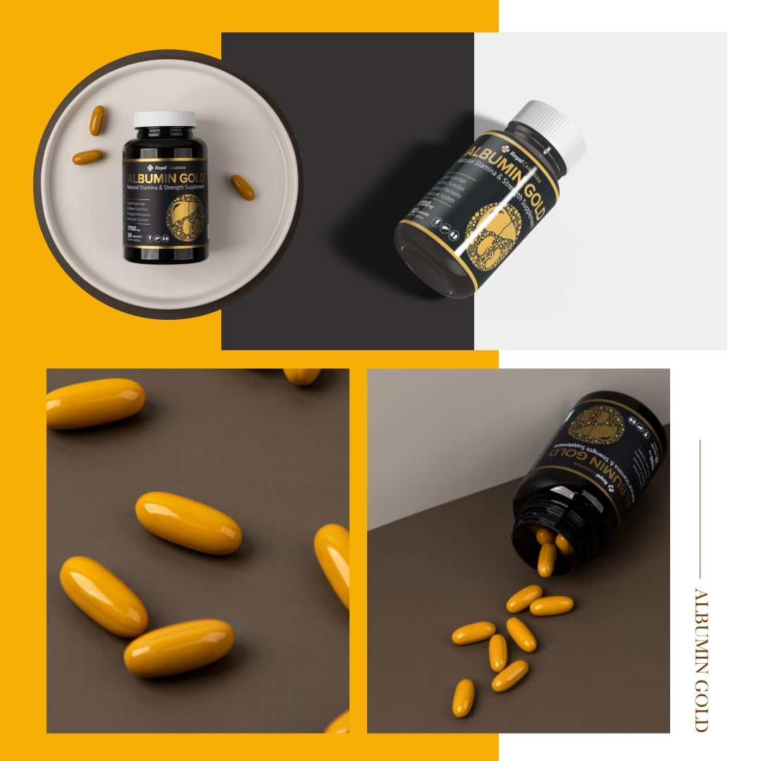 Royal Canadian detalle de etiqueta con información de ingredientes y beneficios
