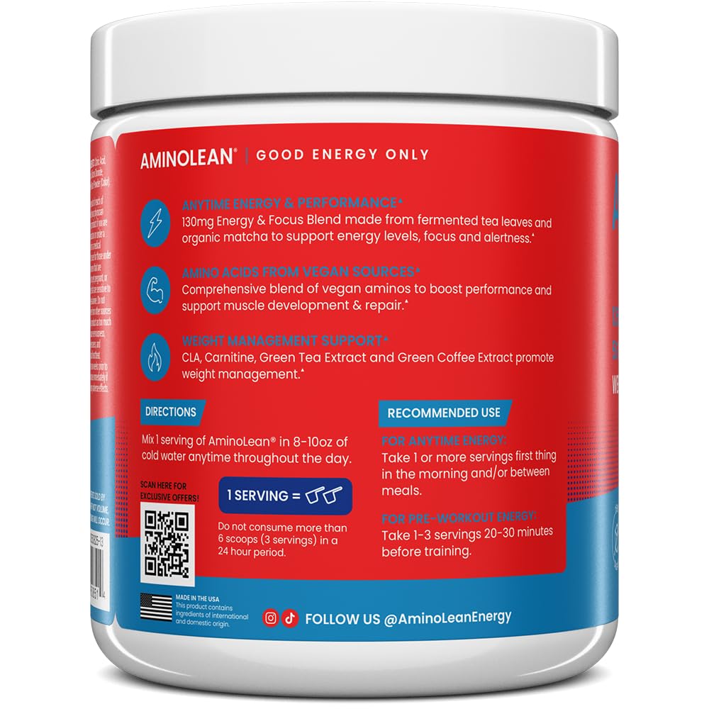 RSP NUTRITION AminoLean disuelto en agua demostrando fácil preparación y energía