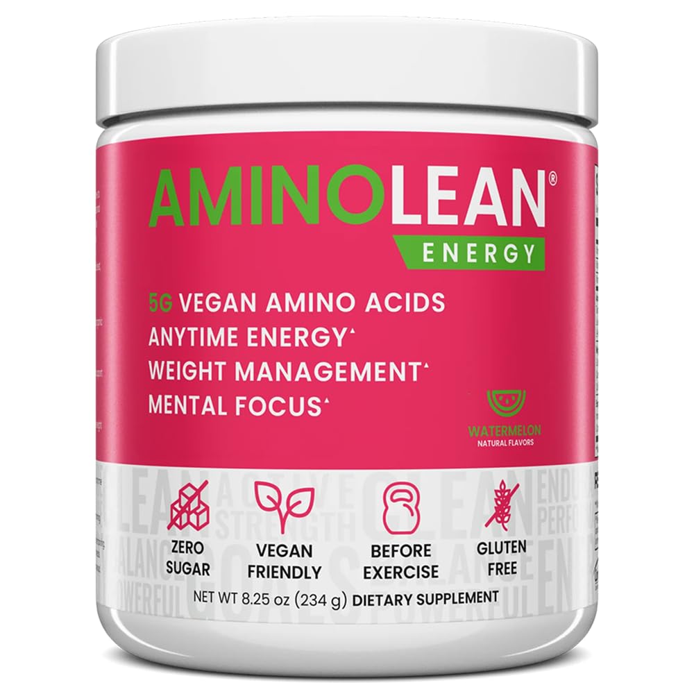RSP NUTRITION envase AminoLean frontal, muestra diseño claro y beneficios