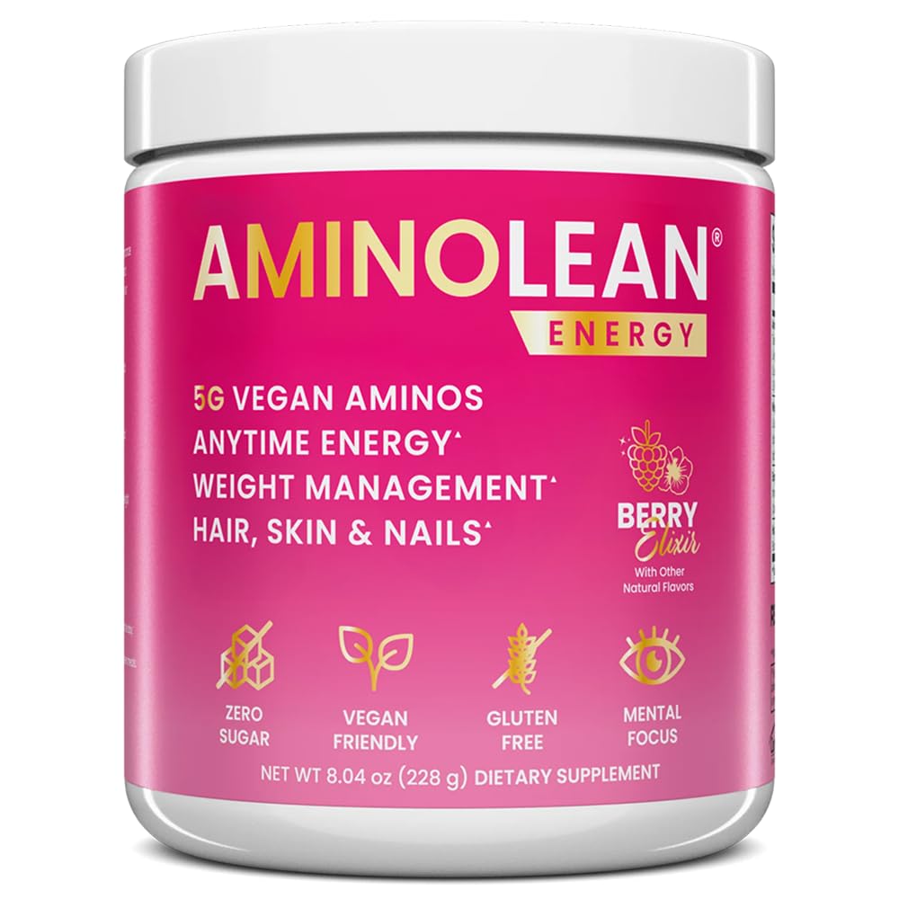 RSP NUTRITION AminoLean frente del envase mostrando diseño y sello vegano