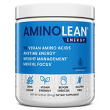 RSP NUTRITION AminoLean vista frontal del envase, opción energizante vegana
