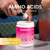 RSP NUTRITION AminoLean mezcla en agua mostrando disolución rápida y sabor