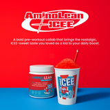 RSP NUTRITION AminoLean junto a una mano para mostrar tamaño y porción práctica