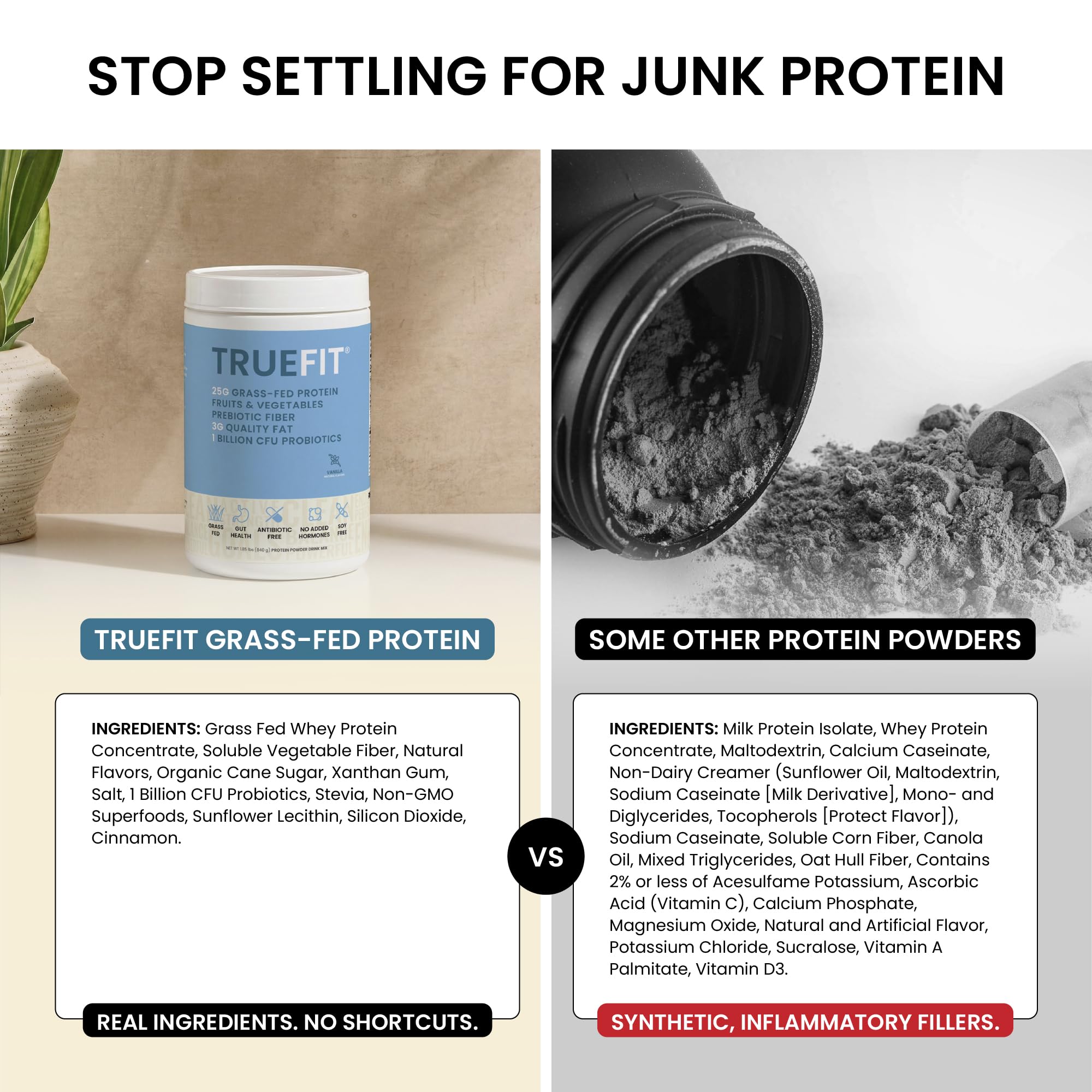 RSP NUTRITION etiqueta nutricional visible detallando proteínas y probióticos