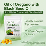 RTQSU hojas de orégano y semillas negras que ilustran ingredientes orgánicos