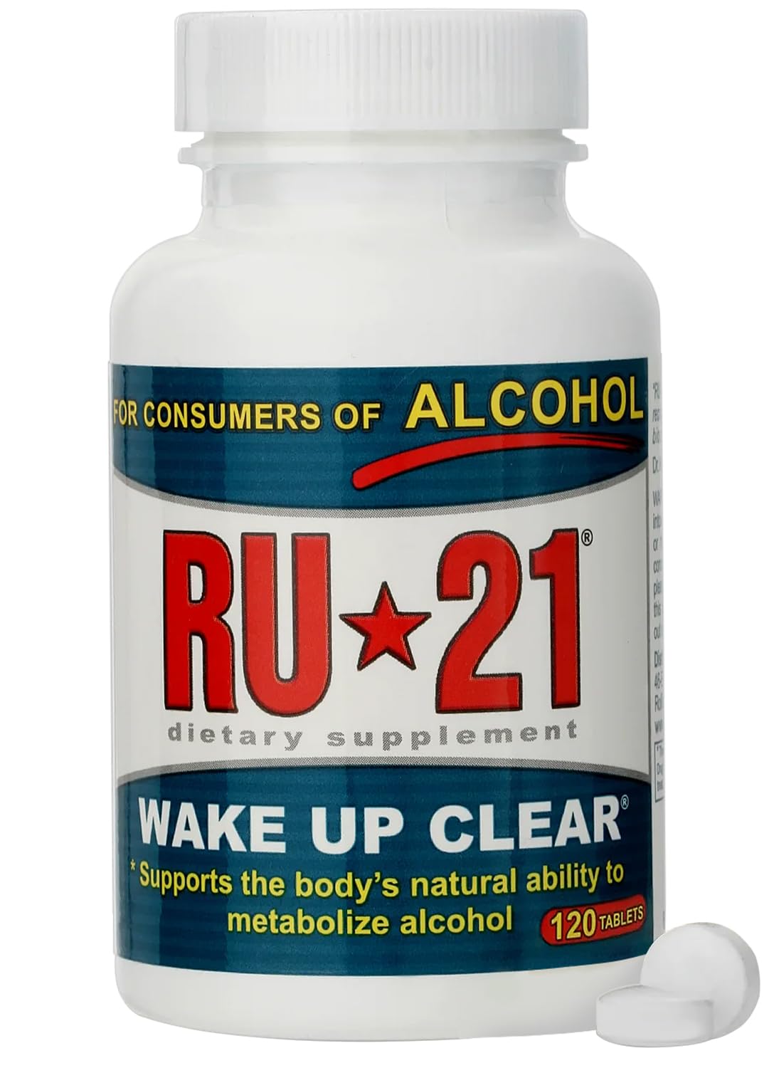 RU-21 frente del envase mostrando marca y cantidad, apoyo para levantarse mejor