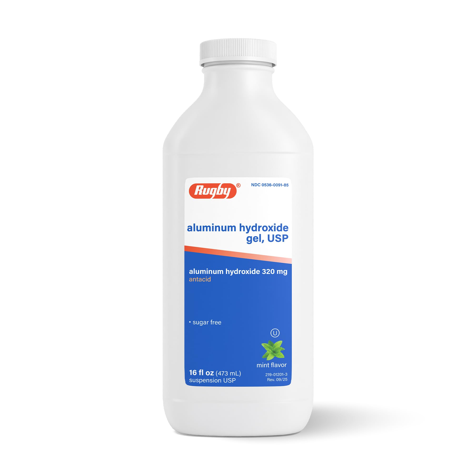 RUGBY LABORATORIES envase frontal que muestra dosis y menta, alivio rápido