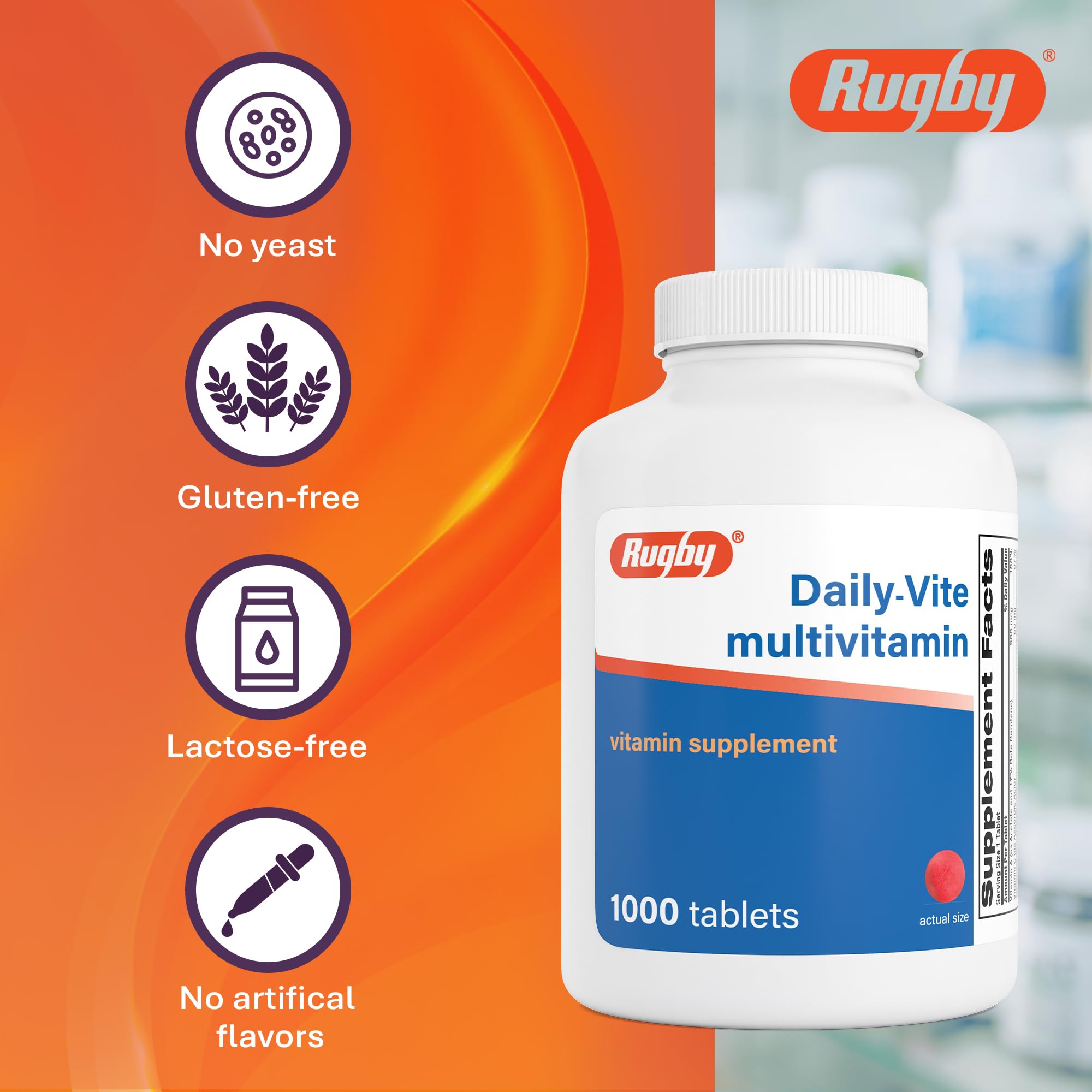 RUGBY LABORATORIES multivitamínico junto a una comida para mejor absorción