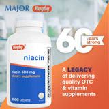 RUGBY LABORATORIES envase abierto con 1,000 tabletas, fácil almacenamiento