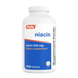 RUGBY LABORATORIES botella frontal de Niacina 500 mg, suministro prolongado