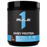 Rule 1 Proteins envase frontal mostrando sabor y servicios