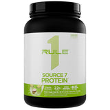 Rule 1 Proteins envase frontal mostrando sabor pistachio ice cream y ventaja cremosa