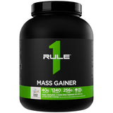 Rule 1 Proteins bote frontal de Mass Gainer Vainilla Crème mostrando formato y presentación