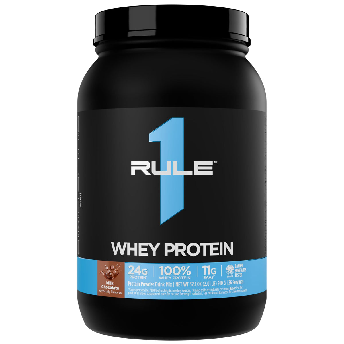 Rule 1 Proteins envase frontal Milk Chocolate, presentación clara y confiable