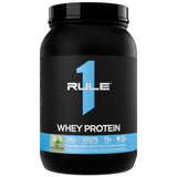 Rule 1 Proteins envase frontal mostrando sabor mint chocolate chip y conveniencia