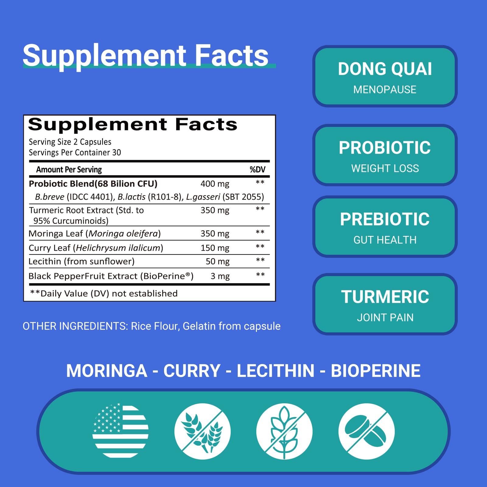 Ruolai cúrcuma y moringa juntos ilustrando apoyo antioxidante natural